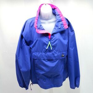 Vintage 90's Ridge Windbreaker Jacket Bold Color Blocking Half-Zip Pullover L.